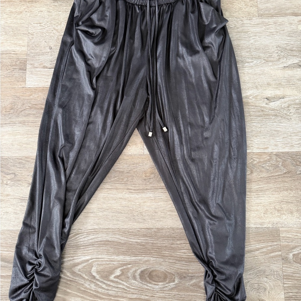 Ariella Charcoal Satin Pants